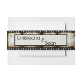 Waterverf van goud en zwart filmpje uitnodigingen wikkel (Voorkant Voorbeeld)