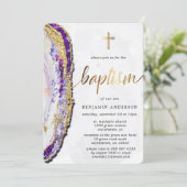 Waterverf van gouden en Paarse minerale stenen Kaart (Staand voorkant)