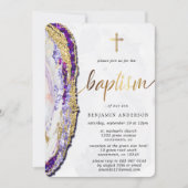 Waterverf van gouden en Paarse minerale stenen Kaart (Voorkant)