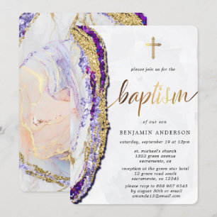 Waterverf van gouden en Paarse minerale stenen Kaart