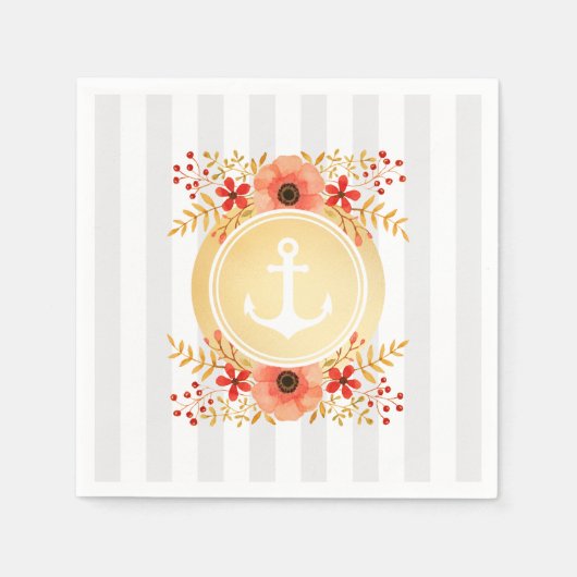 Waterverf van goudkoorts met schuine streep servet (Voorkant)