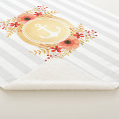 Waterverf van goudkoorts met schuine streep sherpa deken (3/4)