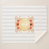 Waterverf van goudkoorts met schuine streep sherpa deken (Voorkant (horizontaal))