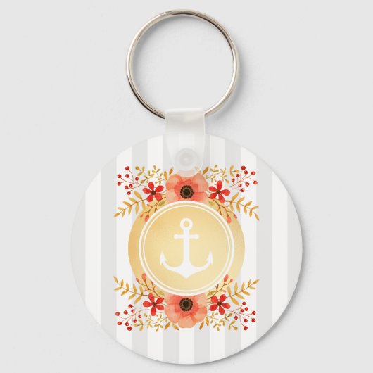 Waterverf van goudkoorts met schuine streep sleutelhanger (Voorkant)