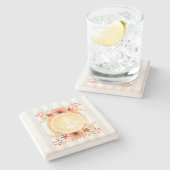 Waterverf van goudkoorts met schuine streep stenen onderzetter (Zijkant)