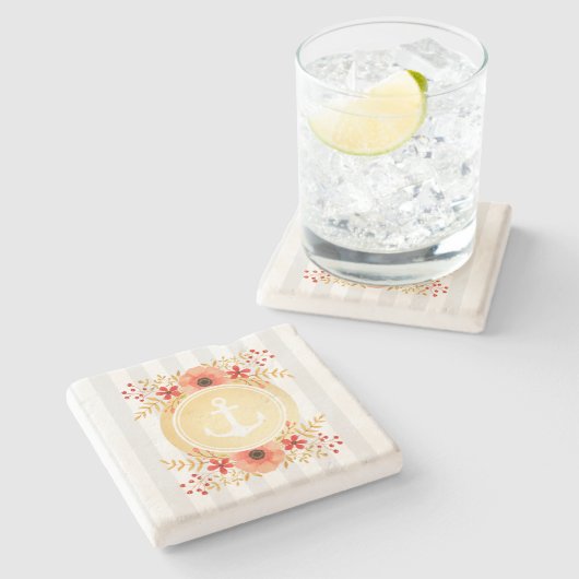 Waterverf van goudkoorts met schuine streep stenen onderzetter (Zijkant)