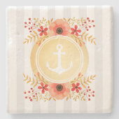 Waterverf van goudkoorts met schuine streep stenen onderzetter (Voorkant)