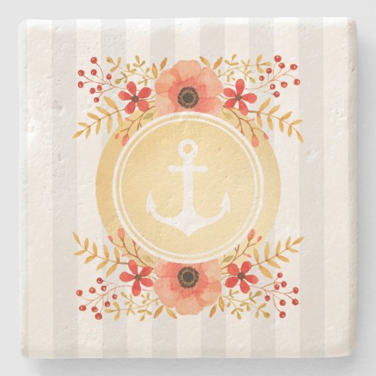 Waterverf van goudkoorts met schuine streep stenen onderzetter (Voorkant)