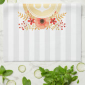 Waterverf van goudkoorts met schuine streep theedoek (Gevouwen)