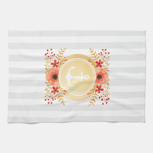 Waterverf van goudkoorts met schuine streep theedoek (Horizontaal)