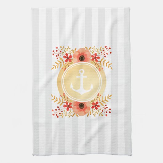 Waterverf van goudkoorts met schuine streep theedoek (Verticaal)