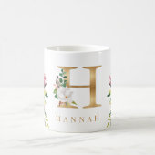 Waterverf van goudmonogram koffiemok (Center)