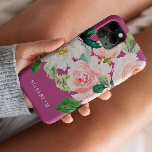 Waterverf van goudroze ivoor met Jouw naam Case-Mate iPhone Case