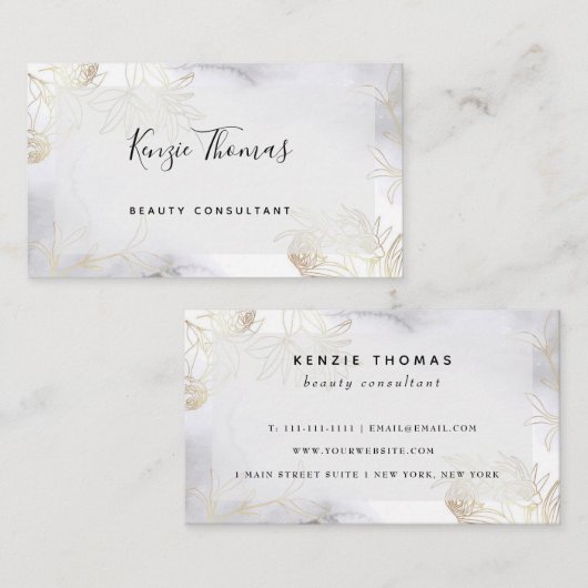 Waterverf van goudvlies Moderne Visitekaartje (Voorkant / Achterkant)