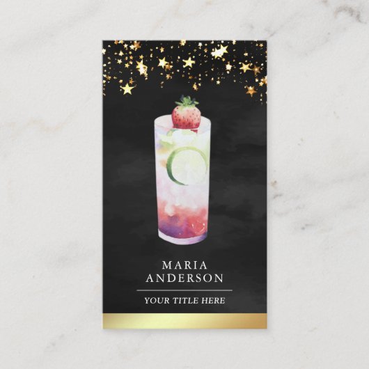 Waterverf van goudvruchten Kleurrijke vruchtensap  Visitekaartje (Voorkant)