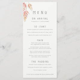 Waterverf van gras en bessen komt bij bruiloft menu