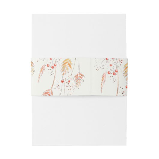 Waterverf van gras en bessen komt bij bruiloft uitnodigingen wikkel (Achterkant Voorbeeld)