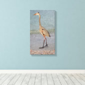 Waterverf van Great Blue Heron Canvas Afdruk (Insitu (Houten vloer))