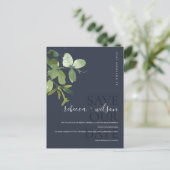 Waterverf VAN GROENE NAVY EUCALYPTUS BEWAREN DE DA Aankondigingskaart (Staand voorkant)