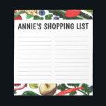 Waterverf van groenten en fruit notitieblok<br><div class="desc">Maak uw boodschappenlijstjes stijlvol met deze aanpasbare boodschappen voor boodschappen,  maaltijdplanning of een aanpasbare laptop. Pas tekst aan of voeg deze toe aan uw behoeften. Houd of schrap ook de lijnen. Bekijk mijn winkel voor meer groottes en stijlen!</div>