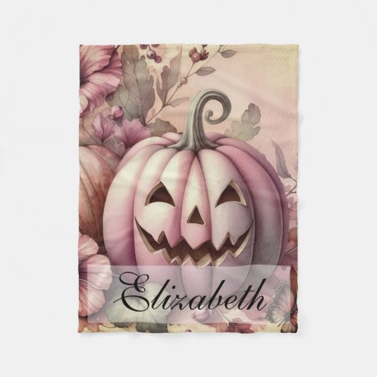 waterverf van Halloween pompoenen Herfst Fleece Deken (Voorkant)