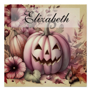 waterverf van Halloween pompoenen Herfst Perfect Poster