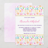 Waterverf van hart en liefde kaart (Voorkant / Achterkant)