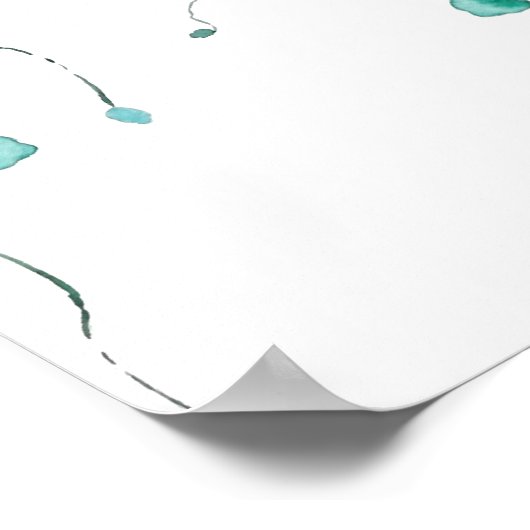 waterverf van harten poster (Hoek)