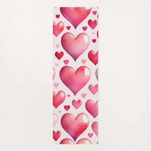 Waterverf van harten yogamat (Achterkant)