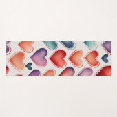 Waterverf van harten yogamat (Voorkant (horizontaal))