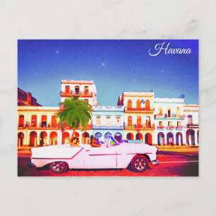 Waterverf van Havana Cuba Briefkaart