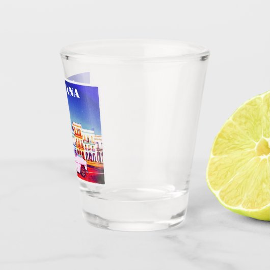 Waterverf van Havana Cuba Shot Glas (Rechts)