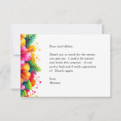 Waterverf van Hawaiian Tropical Floral Bedankkaart (Achterkant)