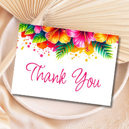 Waterverf van Hawaiian Tropical Floral Bedankkaart