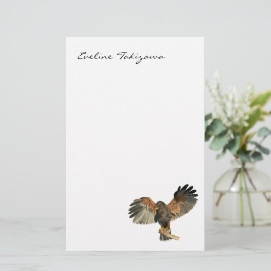 Waterverf van Hawk Flapping Wings Briefpapier (Staand voorkant)