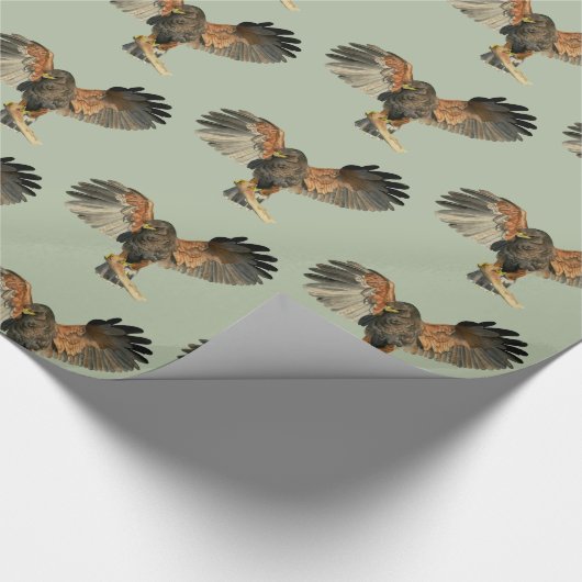 Waterverf van Hawk Flapping Wings Cadeaupapier (Hoek)