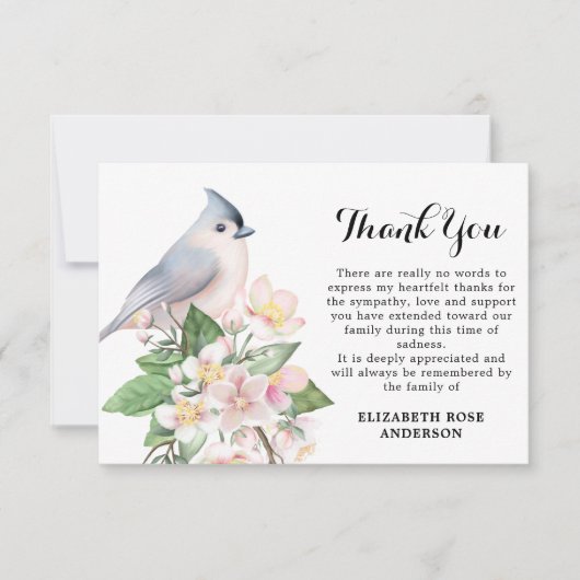 Waterverf van herdenking Floral sympathie begrafen Bedankkaart (Voorkant)