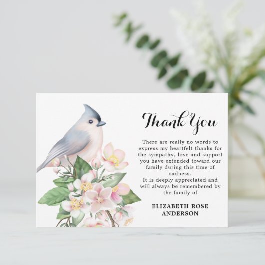 Waterverf van herdenking Floral sympathie begrafen Bedankkaart (Staand voorkant)