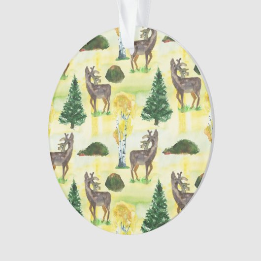 Waterverf van herten ornament (voorkant)