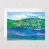 Waterverf van het Alpenbergmeer Briefkaart (Voorkant / Achterkant)