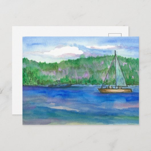 Waterverf van het Alpenbergmeer Briefkaart (Voorkant / Achterkant)