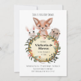 Waterverf van het Baby shower van het bosboomstamh Kaart