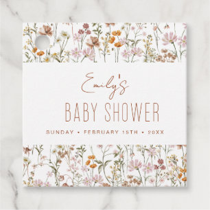 Waterverf van het Baby shower van Wildflower Boho  Bedankjes Labels