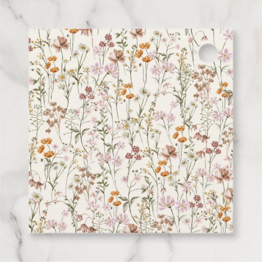 Waterverf van het Baby shower van Wildflower Boho  Bedankjes Labels (Achterkant)