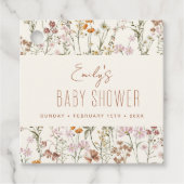 Waterverf van het Baby shower van Wildflower Boho  Bedankjes Labels (Voorkant)