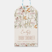 Waterverf van het Baby shower van Wildflower Boho  Cadeaulabel (Voorkant)