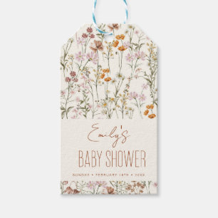 Waterverf van het Baby shower van Wildflower Boho  Cadeaulabel