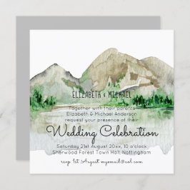 Waterverf van het bergmeer kaart