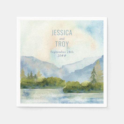 Waterverf van het bergmeer - Persoonlijk huwelijk Servet (Voorkant)