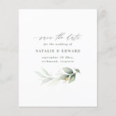 waterverf van het blad met de budgettaire bestemmi flyer (Voorkant)